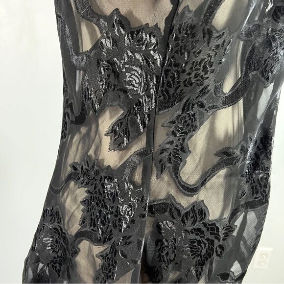 Vintage Victoria’s Secret Black Jacquard One Piece Bodysuit Negligee Great L - Picture 9 of 15